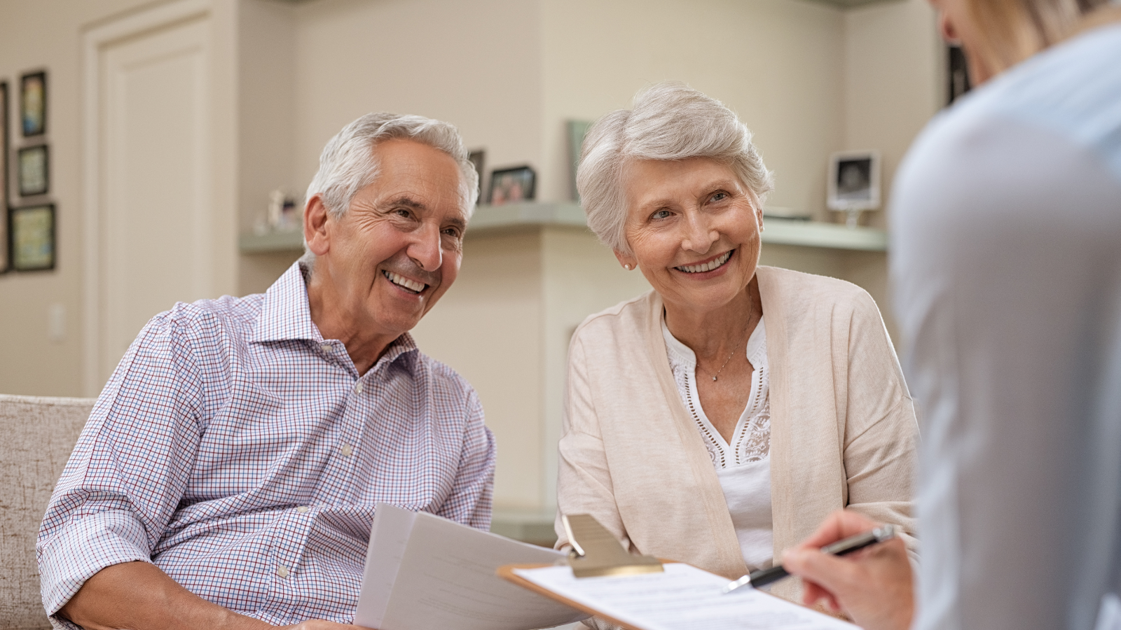 Retired couple in consultation